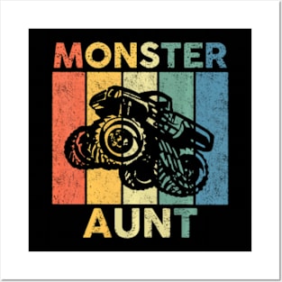 Monster Truck Aunt Monster Truck Are My Jam Truck Lovers Posters and Art
